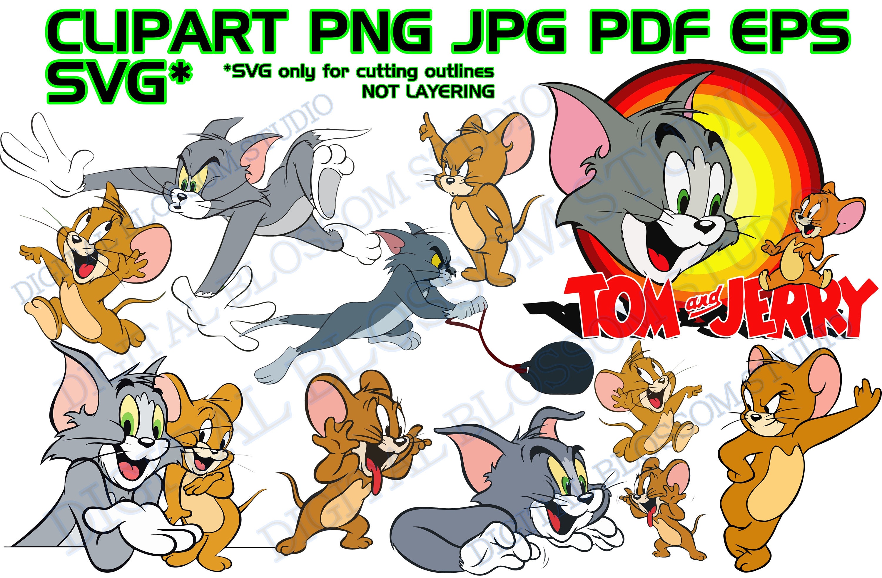 Tom Jerry Clipart - Etsy Tom Jerry Clipart - Etsy