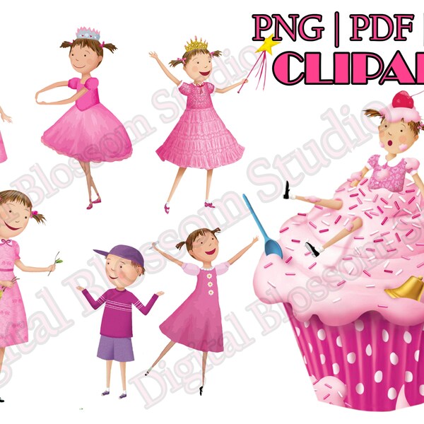 Printable Fan Art, Pinkalicious PNG, Clip Art, Pinkalicious birthday, Pinkalicious Party Decorations, Transparent Printing Instant Download