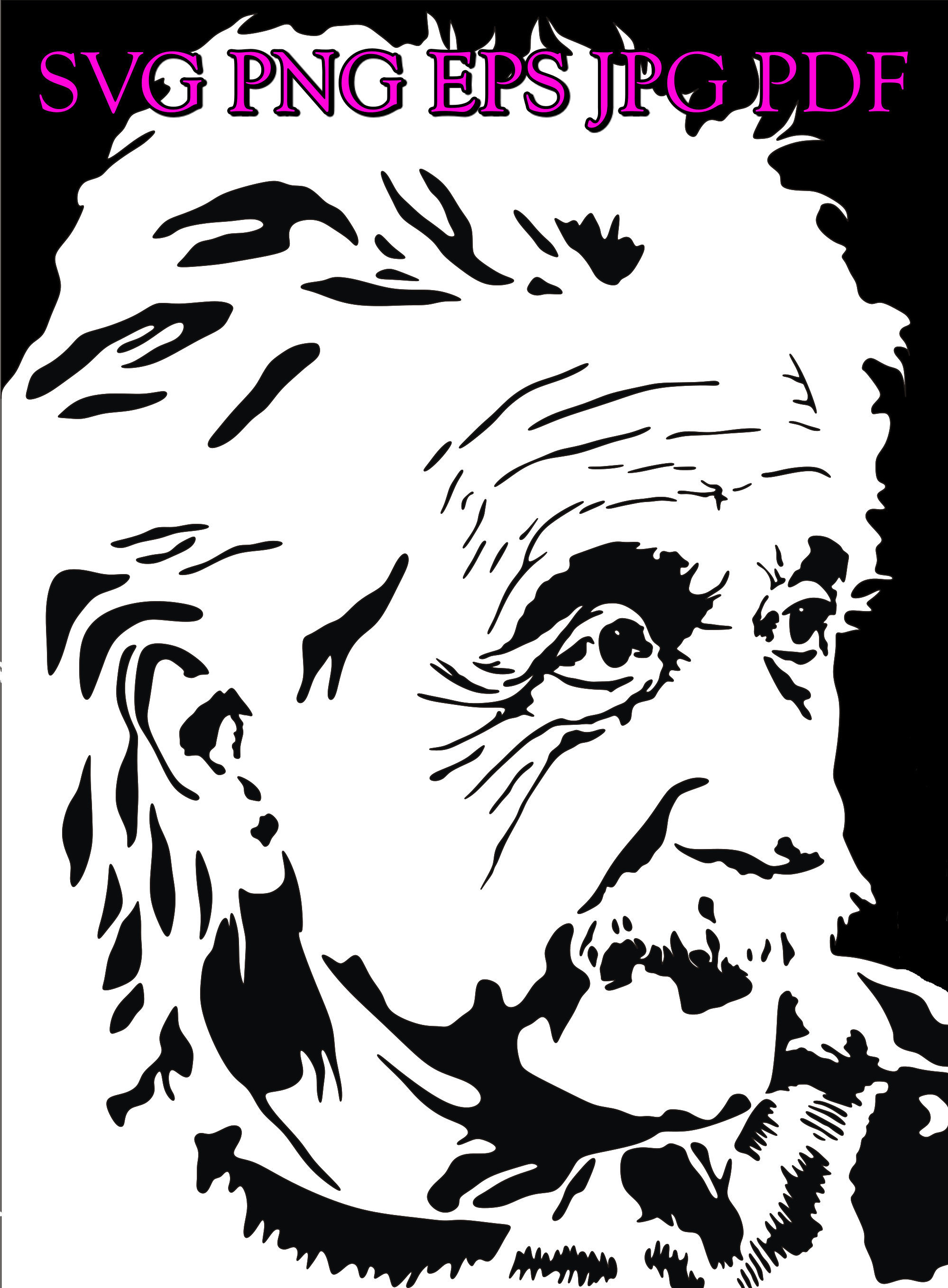 Albert Einstein Svg File Einstein Clipart Svg Original Etsy