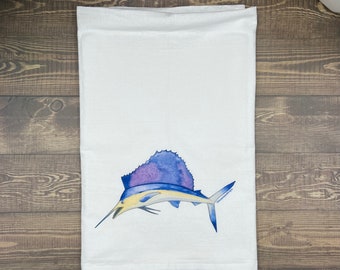 Marlin Kitchen Towel, by the Artist