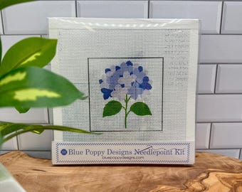 Blue Hydrangea Needlepoint Kit