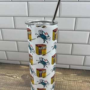 Old Bay Crab 20 oz Tumbler - Customize it with your town