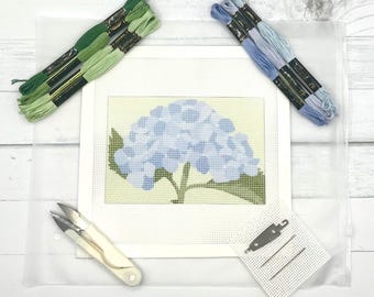 Blue Hydrangea 6x4 Needlepoint Kit