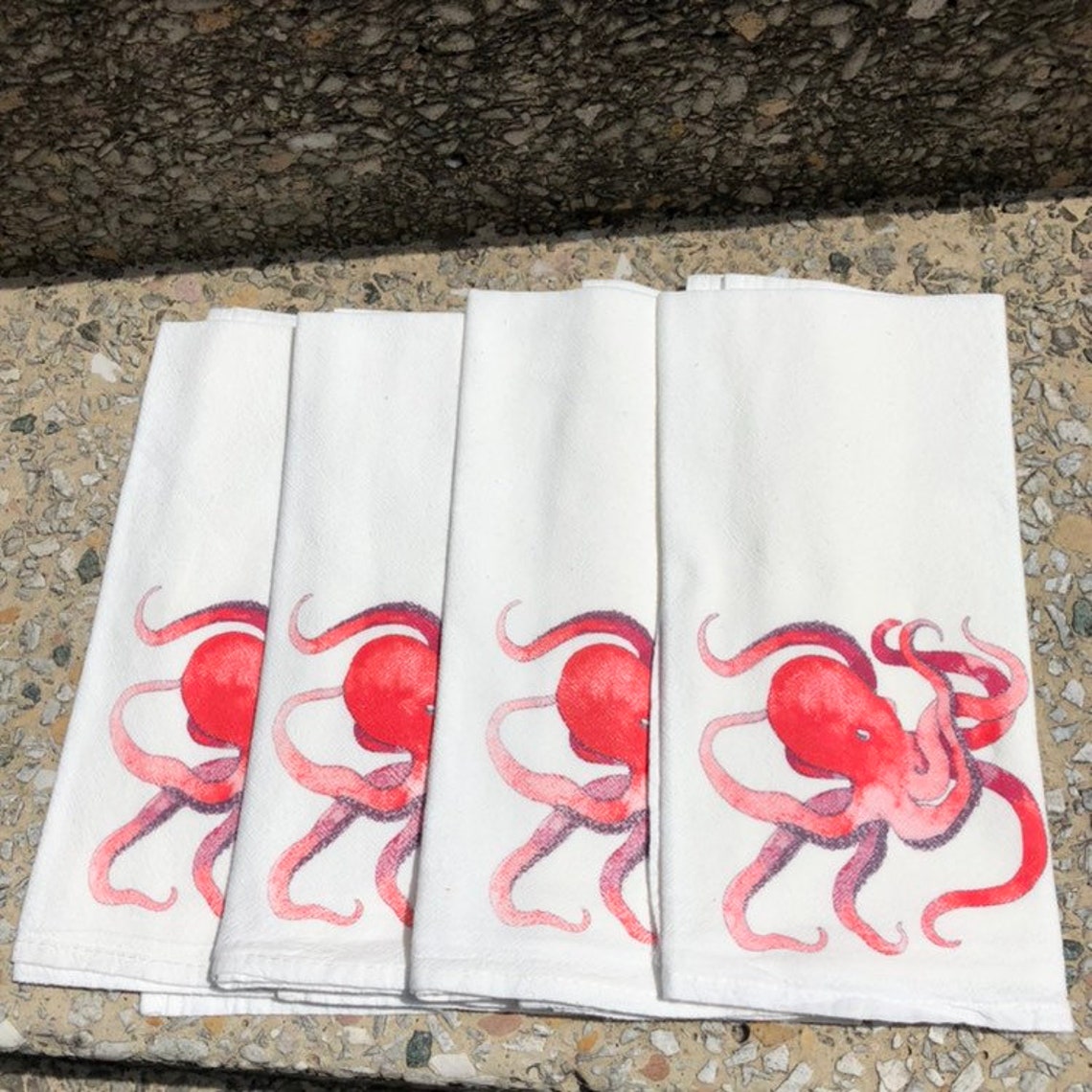 Set of 4 Octopus Dinner Napkins Etsy
