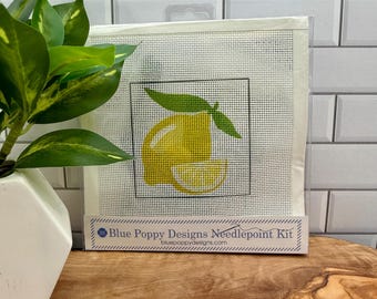 Lemons on White Needlepoint Kit