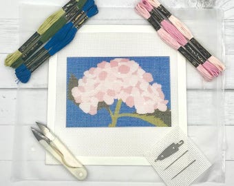 Pink Hydrangea 6x4 Needlepoint Kit