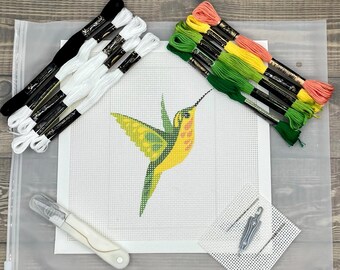 Yellow Bellied Hummingbird Needlepoint Kit