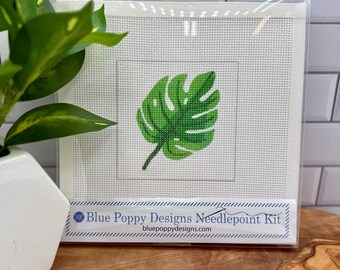 Monstera Leaf Needlepoint Kit