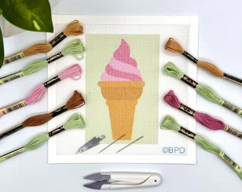 Ice Cream Cone Needlepoint Kit