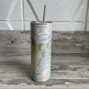 Nautical Map 20 oz Tumbler - customize with your town&#39;s map