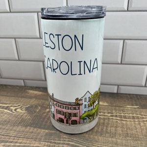 Rainbow Row Charleston South Carolina 4 in 1 Can Cooler
