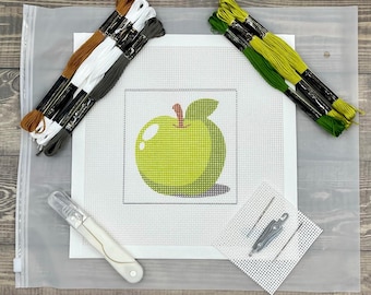 Green Apple Slices Needlepoint Kit
