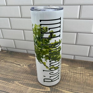 Richmond Hill Georgia watercolor painting of a live Oak Tree printed on a 30 ounce double insulated Tumbler