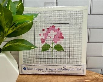 Pink Hydrangea Needlepoint Kit