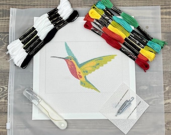 Red Bellied Hummingbird Needlepoint Kit