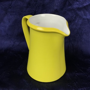 Vintage Mikasa bright yellow creamer, Mexican Rainbow tequila, mid century modern, MCM