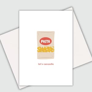Let’s Canoodle Card | Funny Pasta Lover Anniversary Card | Food Pun Valentine | Cheeky Card for Boyfriend or Girlfriend