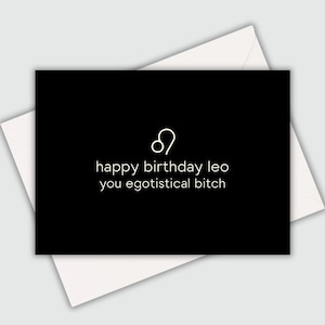 Carte d'anniversaire drôle du zodiaque | Carte d'anniversaire drôle de Lion | Carte d'anniversaire amusante pour un ami | Carte d'horoscope drôle | Carte d'anniversaire amusante
