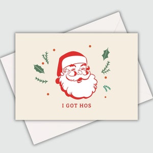 Cartão de Natal Engraçado | Cartão de Papai Noel Engraçado | Cartão de Natal | Cartão de Papai Noel | Amigo Secreto | Eu Tenho Hos