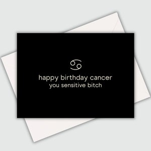 Carte d'anniversaire drôle | Carte d'anniversaire drôle du zodiaque | Carte d'anniversaire drôle de Cancer | Carte d'anniversaire amusante pour un ami | Carte Joyeux anniversaire