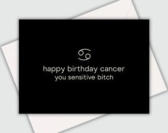 Funny Birthday Card | Funny Zodiac Birthday Card | Funny Cancer Birthday Card | Funny Birthday Card for Friend | Happy Birthday Card