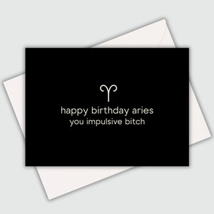 Carte d'anniversaire drôle | Carte d'anniversaire drôle du zodiaque | Carte d'anniversaire drôle de Bélier | Carte d'anniversaire amusante pour un ami | Carte Joyeux anniversaire