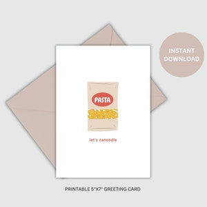 Lustige Valentinstag Karte | Lustige Karte zum Thema Essen Pasta-Liebhaber-Karte | Punny Valentines | Food Pun Grußkarte | Canoodle