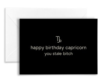 Funny Birthday Card | Funny Zodiac Birthday Card | Funny Capricorn Birthday Card | Funny Birthday Card for Friend | Happy Birthday Card