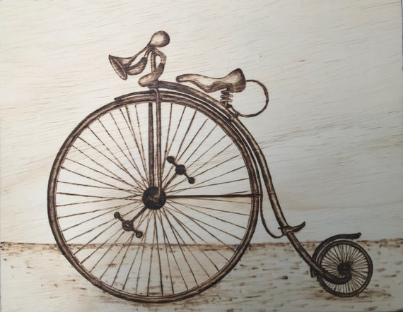 Vieux Velo Pyrogravure Etsy
