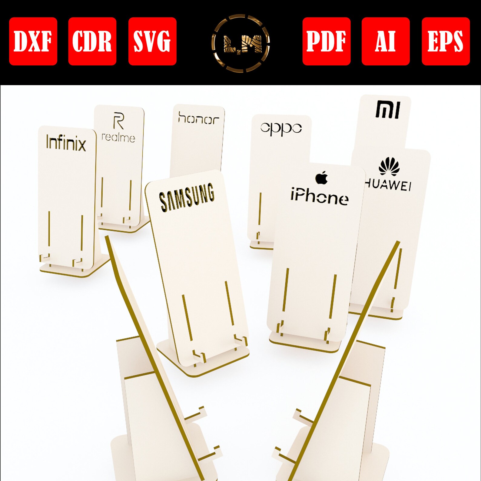 Phone stand Svg Dxf Cdr Pdf Ai Eps laser cut file Etsy