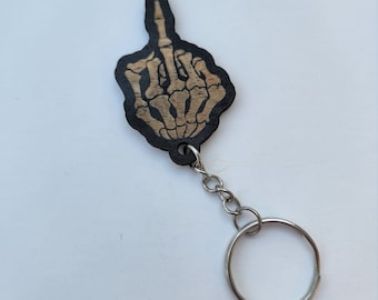 Skeleton Middle Finger Keychain