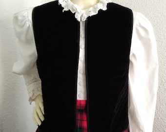 Jaren 70 gewatteerd vest zwart fluwelen vest lente elegant vest preppy college vest knooploos katoenen minimalistisch vest corduroy zwart vest eenvoudig vest