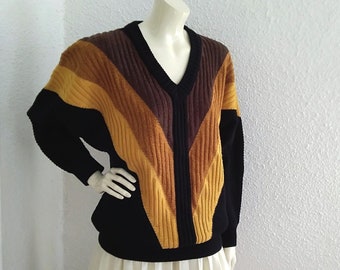 80s men sweater color block men sweater pop-art men sweater spring men sweater ombre multicolor men sweater V-neck dolman sleeve