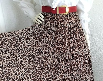 Leopard print midi skirt 90s hot sale