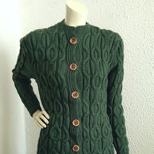 80er-90er 80er-90er Jahre Strickjacke Strickjacke Wolle Strickjacke Zopfmuster Strickjacke Zopfmuster