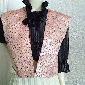 Jaren 70 retro lurex vest gouden discovest paisley glanzend vest avond glanzend vest knooploos cocktail metalen lurex vest handgemaakt uniek