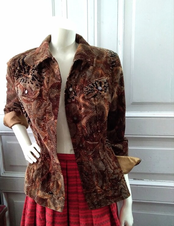 90s Gerry Weber Velvet Jacket Spring Jacket Animal Print Velvet Jacket Two  Pockets Autumnal Jacket UK Size 12 - Etsy UK