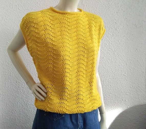 Pointelle Lace Vest Spring Sweater Holes Sweater Retro - Etsy Sweden