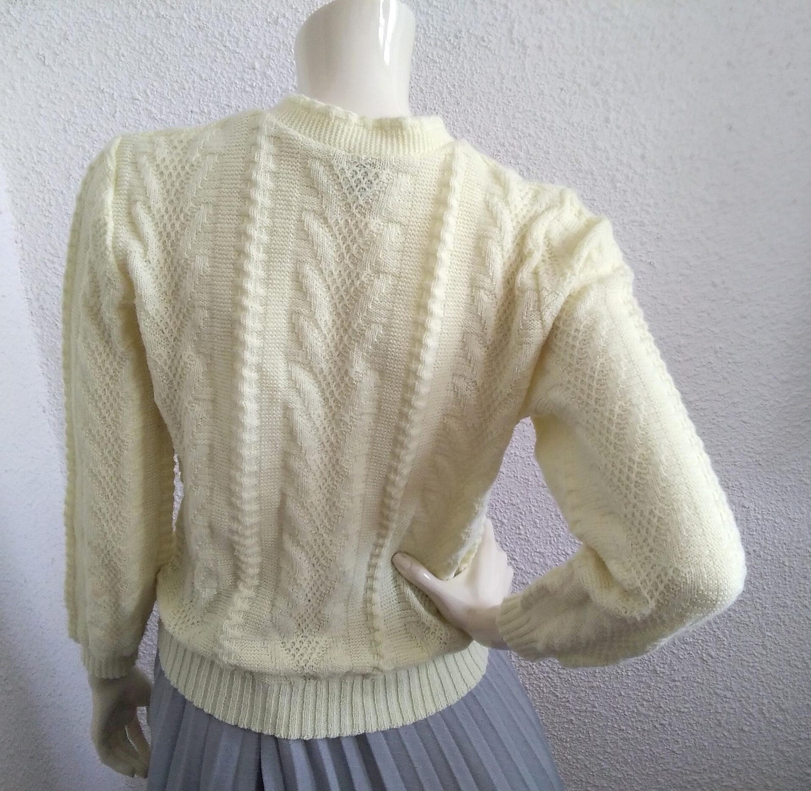 Mod Cardigans 60s Mod Cardigan Pastel Yellow Cardigan Neon Cardigan Cable Knit ...