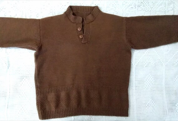 20s 30s handknit wool men sweater camel brown colo
