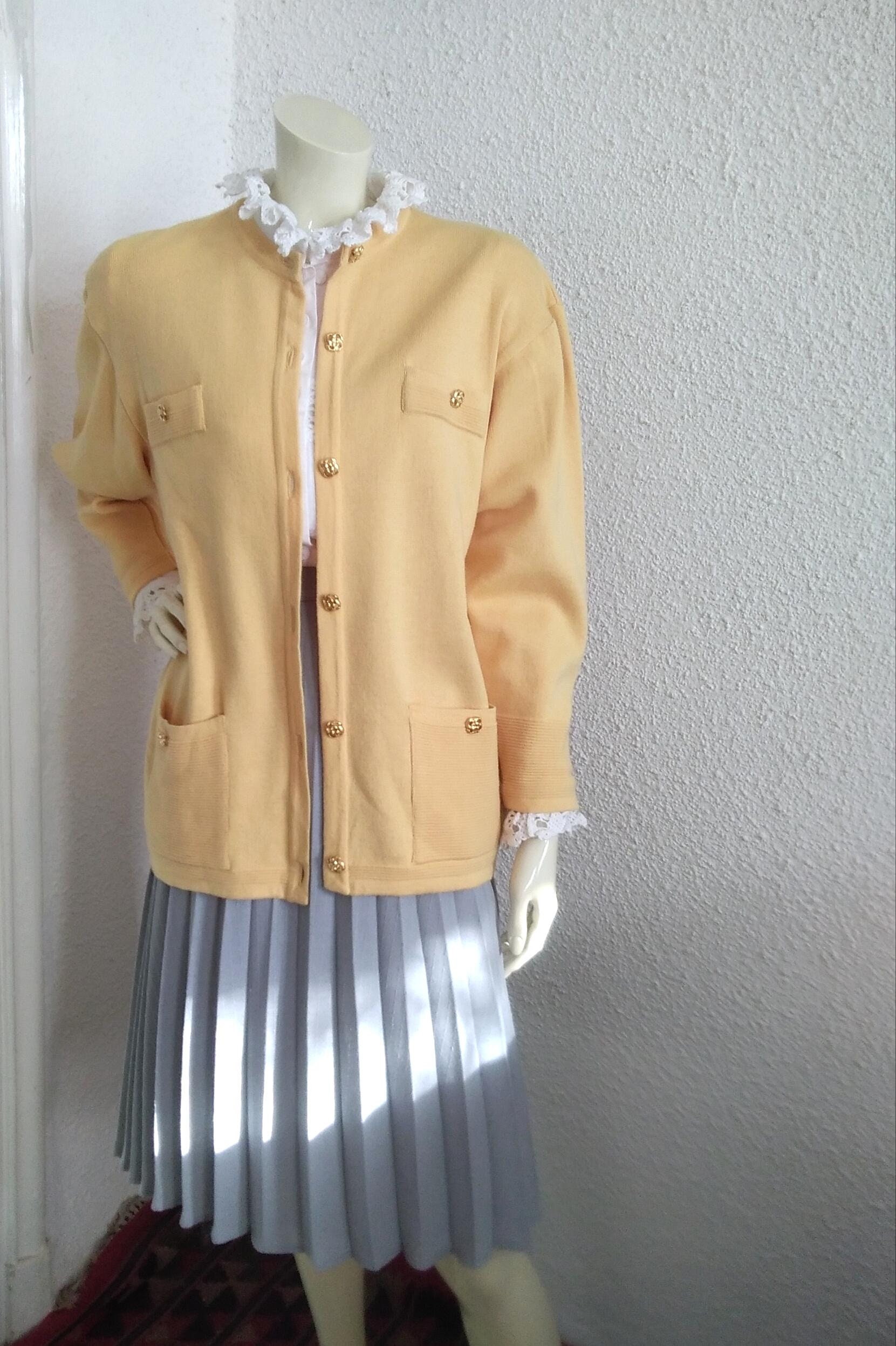 Cardigan Damen C&a Gelbe Strickjacke C&a 80er 60er Jahre