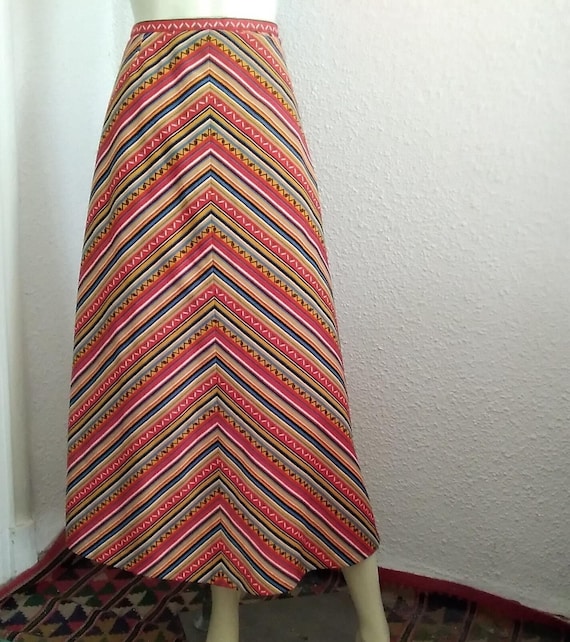 70s chevron skirt hotsell
