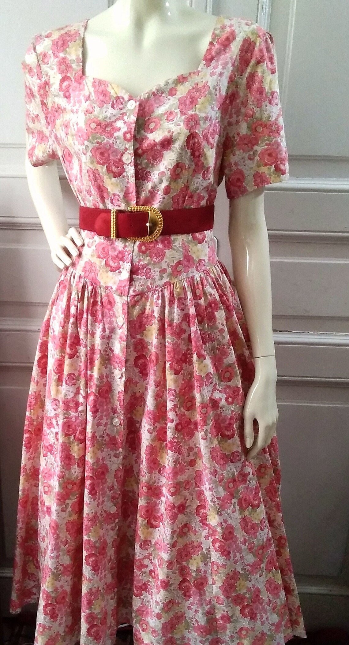 laura ashley 80s floral dress