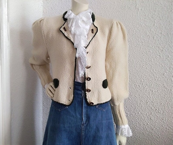 80s Mutton Sleeves Cardigan