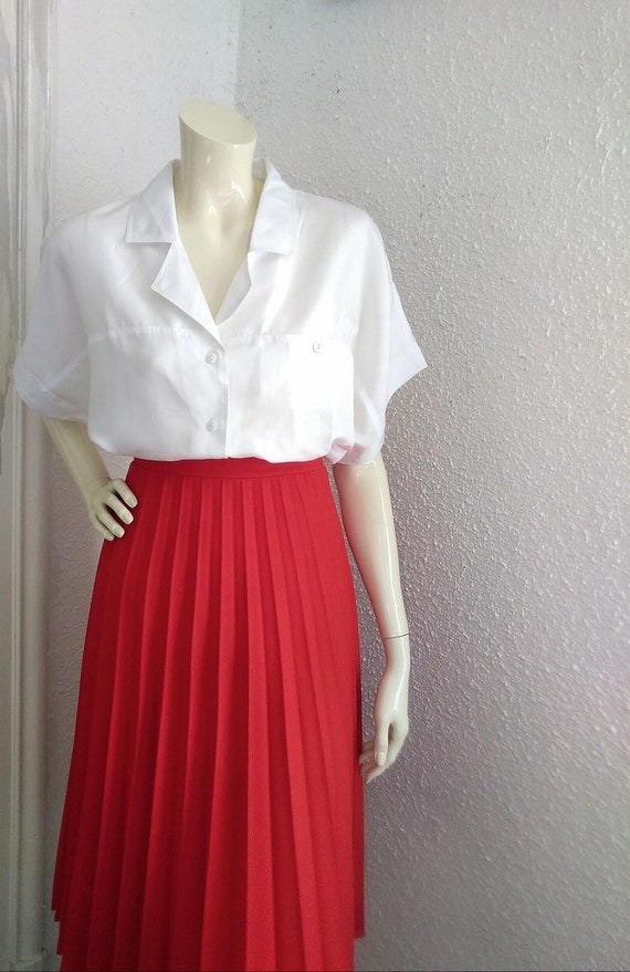 80s minimalist white blouse simple basic blouse d… - image 2