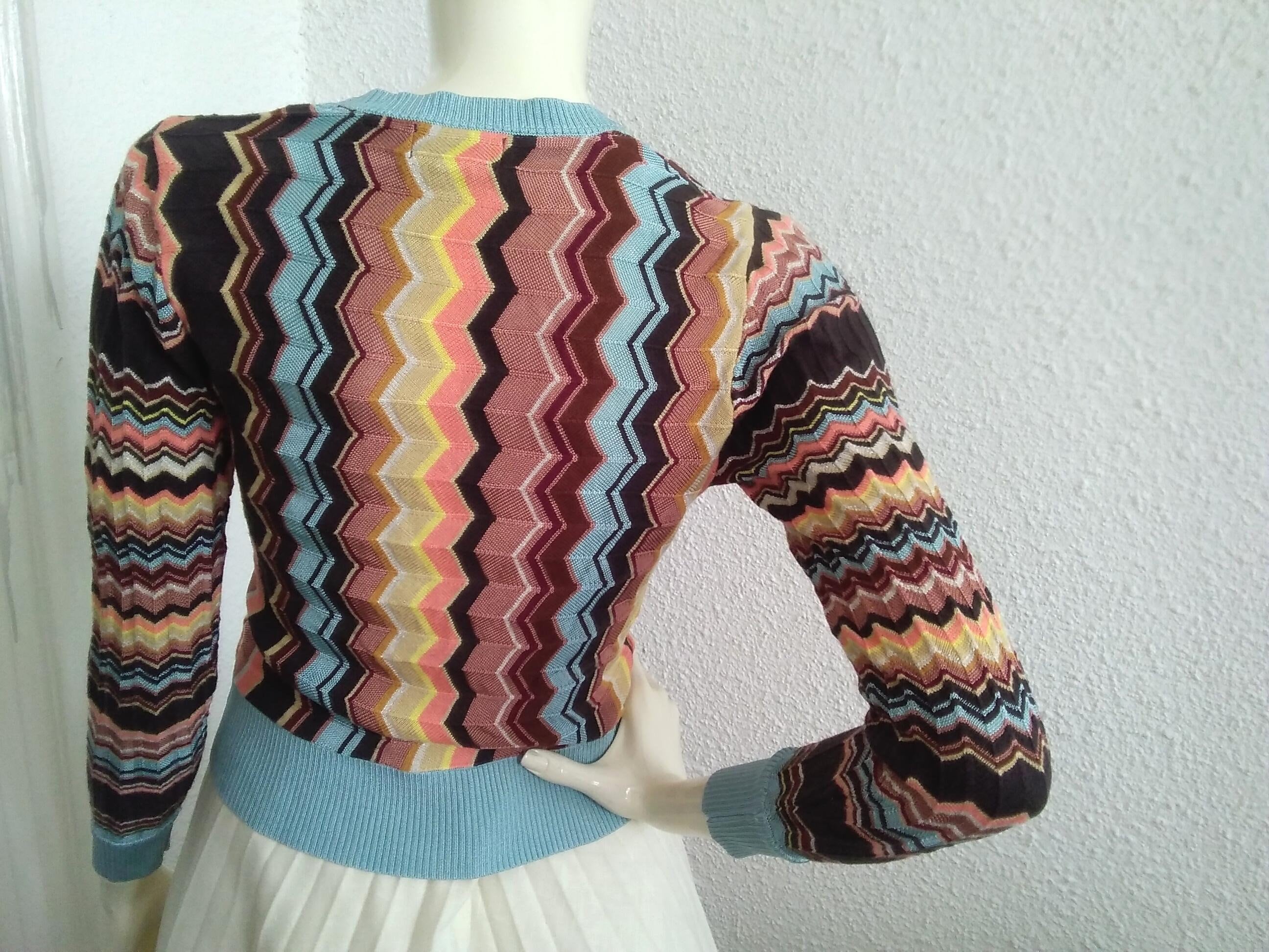 90s MISSONI Cardigan 20th Anniversary Multicolor Cardigan Chevron
