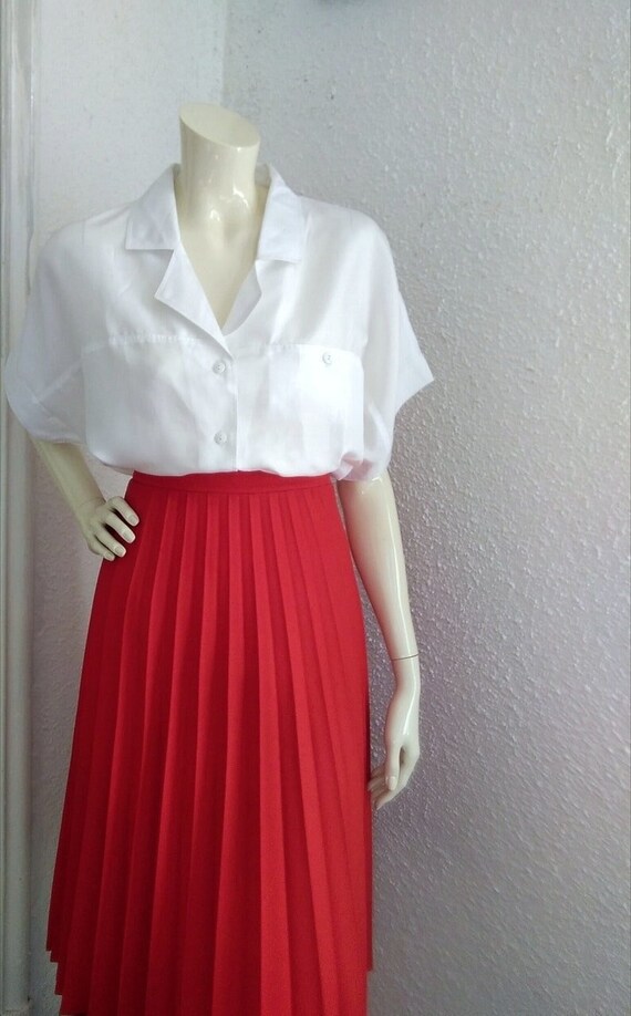 80s minimalist white blouse simple basic blouse d… - image 3