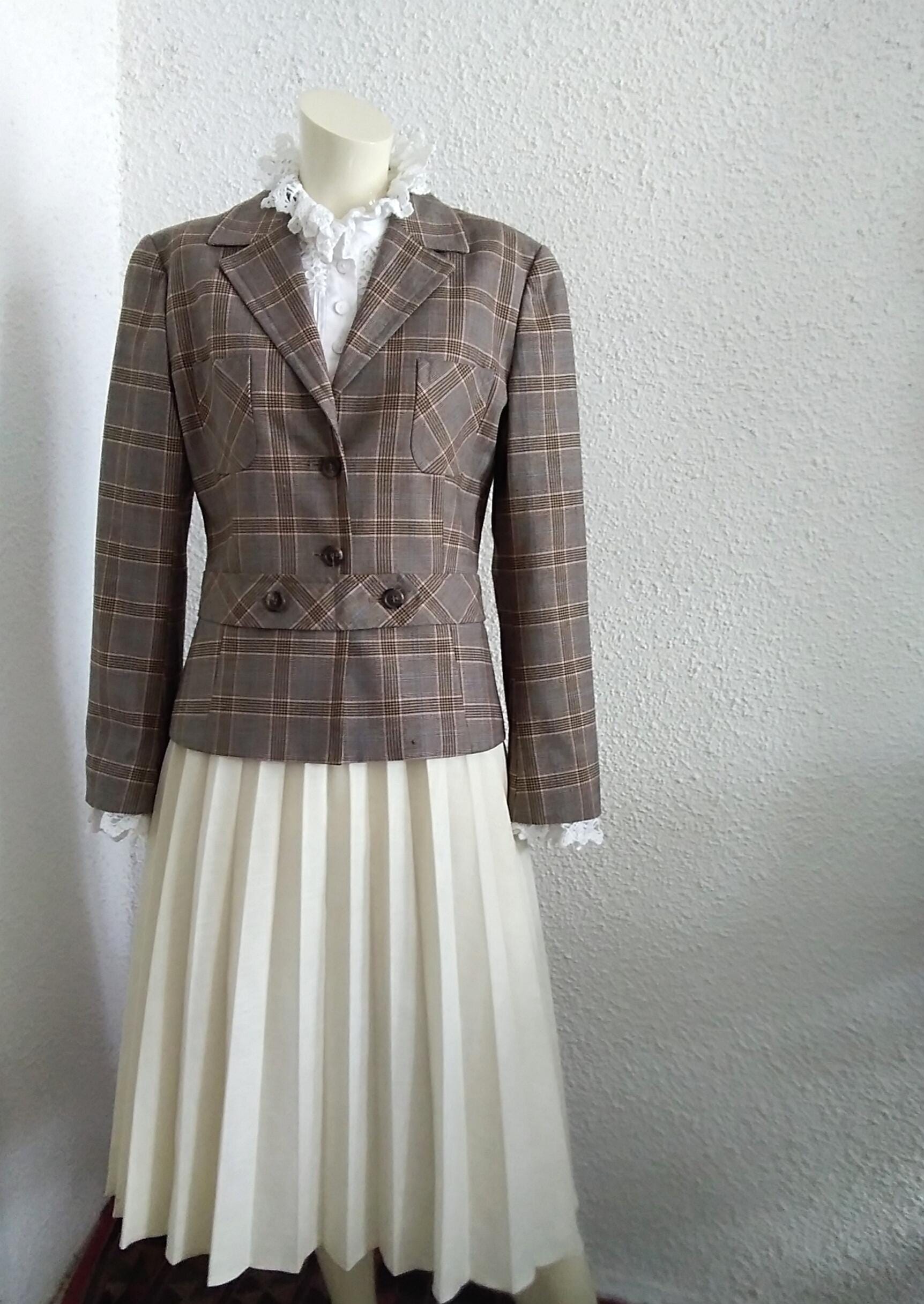 Blazer Femme Benetton - Gris Anthracite - Taille S-M - Fabriqué En Turquie