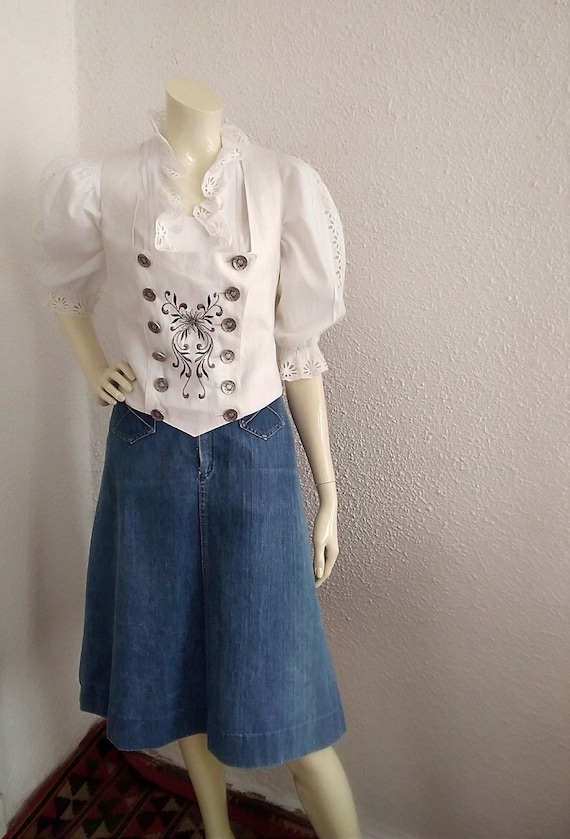 80s 90s EURO linen cotton tirolean shirt 80s 90s EURO linen cotton