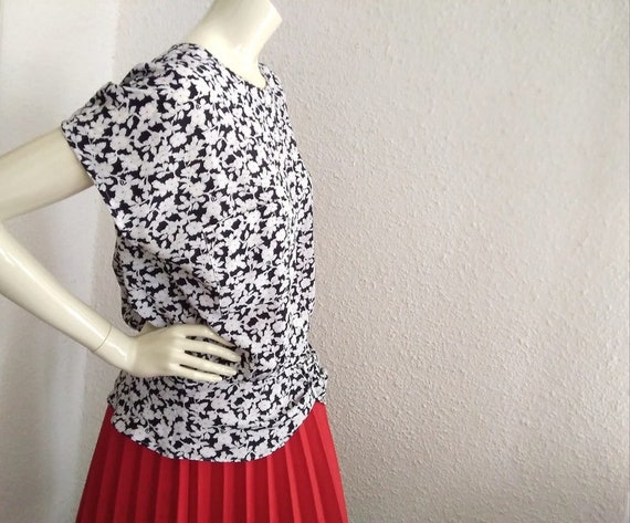 80s floral blouse peplum blouse high waist blouse… - image 7